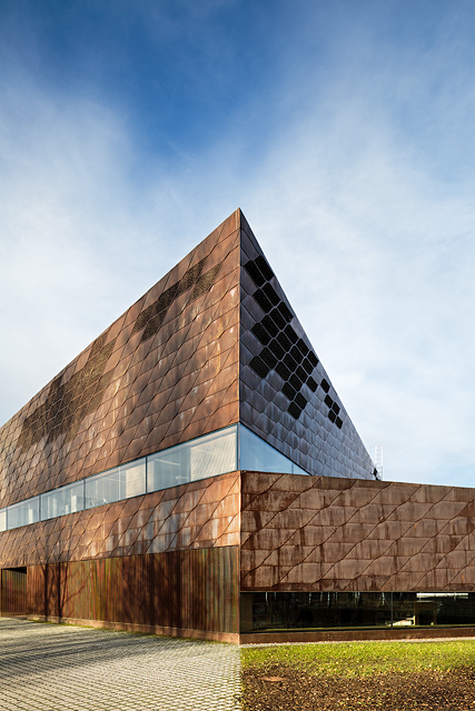 The copper facade of Seinäjoki public library