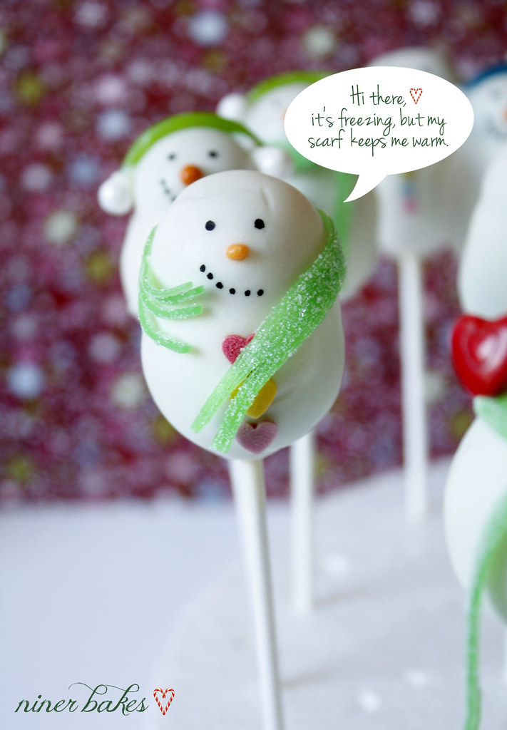 Süße Schneemann Familie - Schneemann Winter Cake Pops - Weihnachts Cake Pops - niner bakes bei Flickr