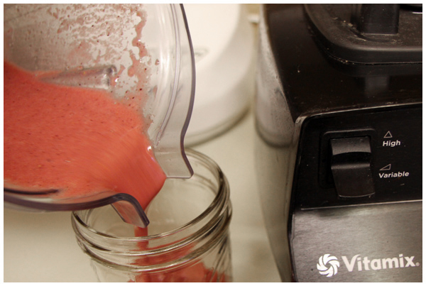 Making smoothies in the Vitamix