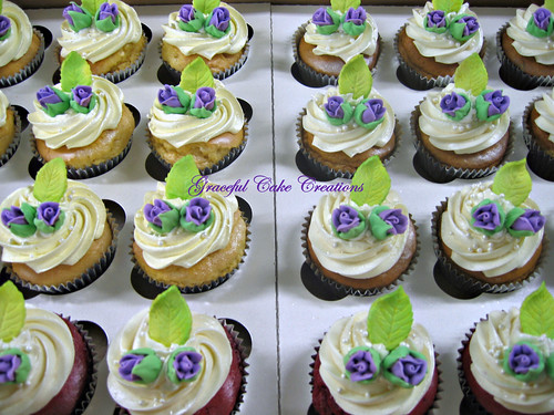 Lavender Rosebud Wedding Cupcakes