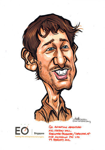Mr Jeremy Hall caricature for EO Singapore