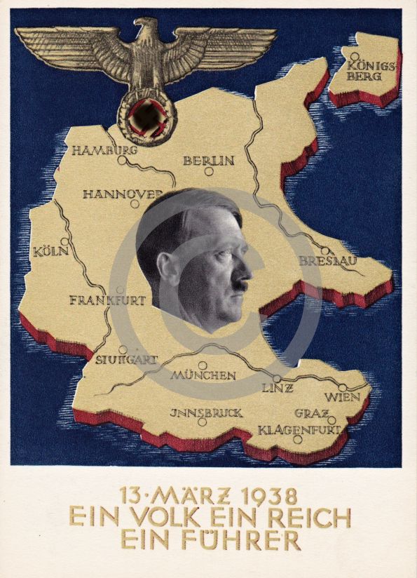 Pohľadnica Prapaganda Nemecká ríša 13.3.1938