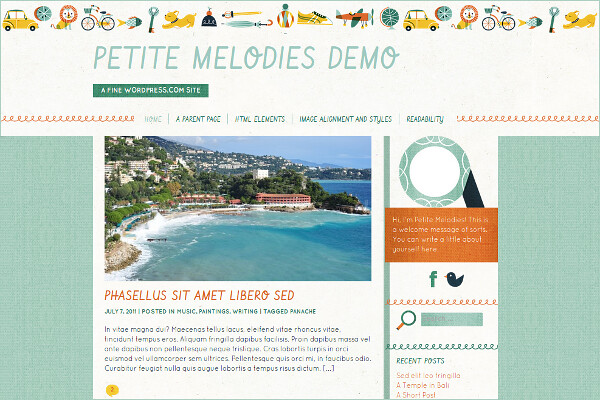 Petite Melodies WordPress Theme
