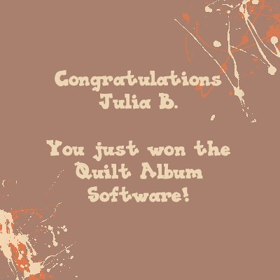 Winner of the Quilt Album Software