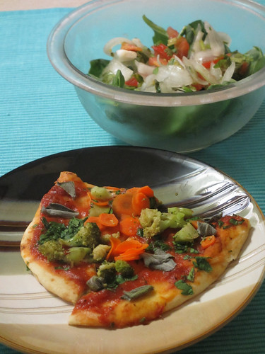 Veggie Pizza and Salad