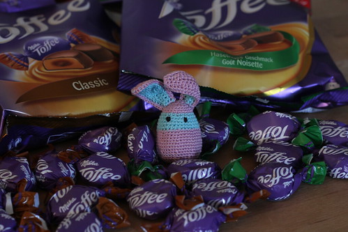 Toffee by Milka, hungry bunny inside