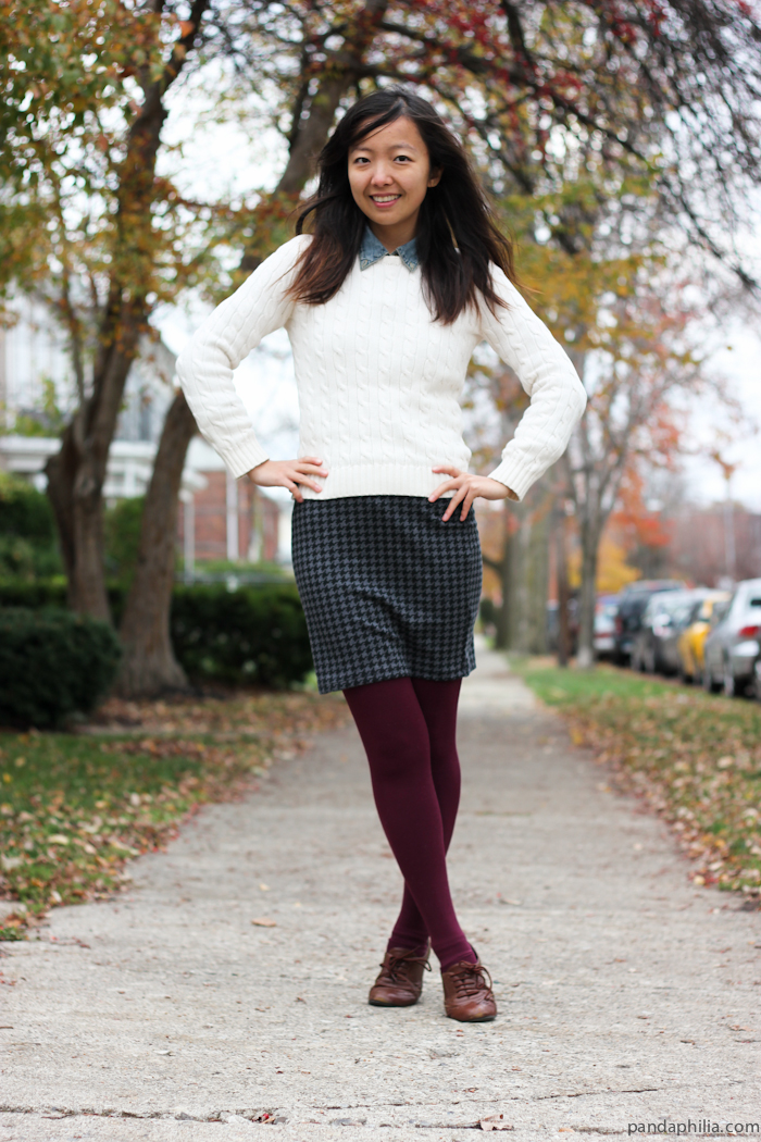 cable knit houndstooth burgundy