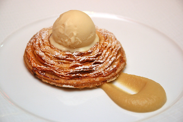 Apple Tarte Fine - puff pastry, Cognac ice cream