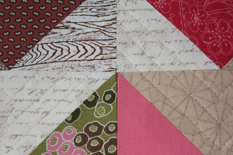 Chevron Geese Quilting Close Up 1