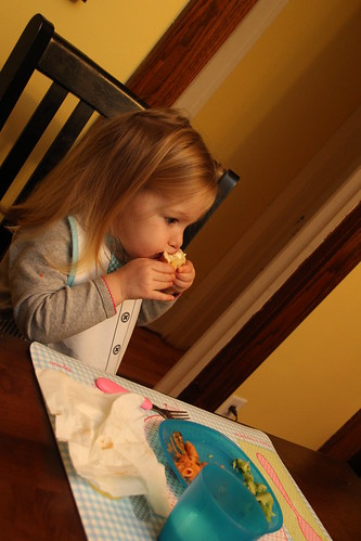 Annie eating bread