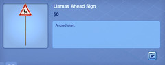 Llamas Ahead Road Sign