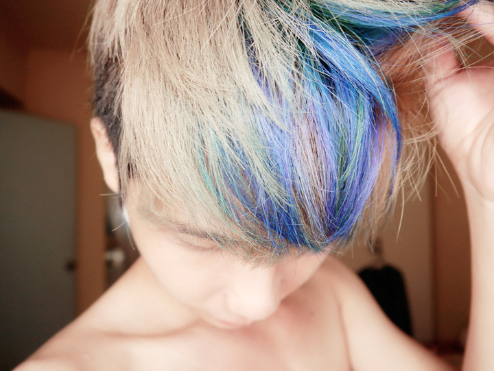 typicalben blue purple highlights hair