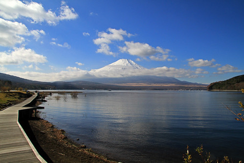 Paseo por el lago con Fuji al fondo