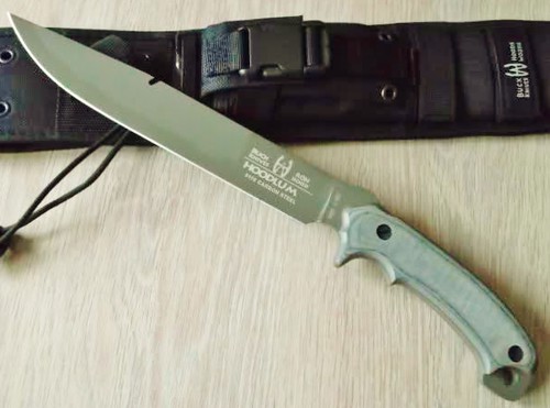Buck 060 Buck/Hood Hoodlum Survival Knife Fixed 10" Carbon Steel Blade, Micarta Handles