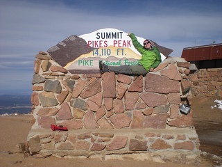 Clare Resting on Pike's Peak Summit