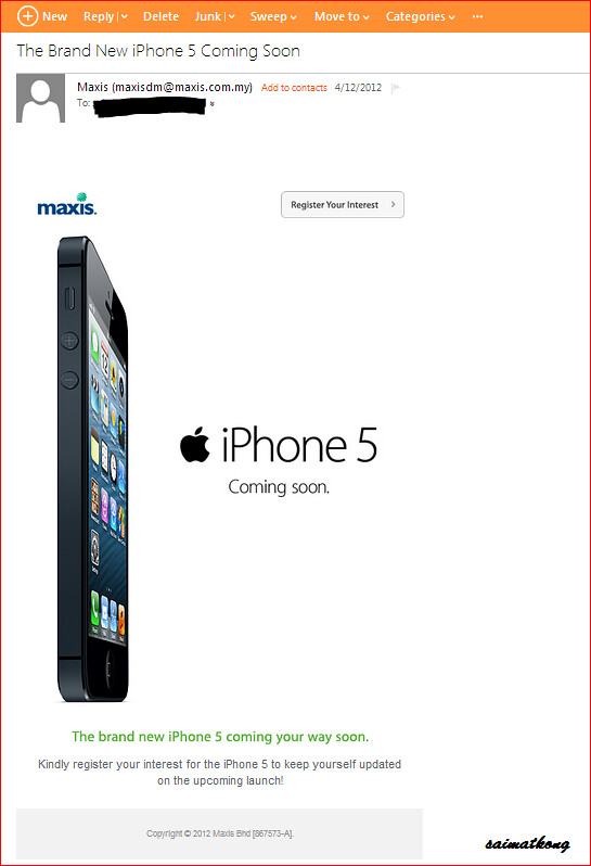 Maxis - The Brand New iPhone 5 Coming Soon‏! Registration of Interest for iPhone 5 with Maxis