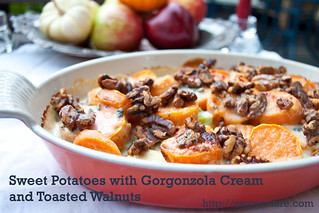 Sweet Potatoes with Gorgonzola Cream and Toasted Walnuts #Thanksgiving