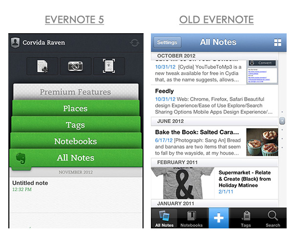 Evernote New and Old