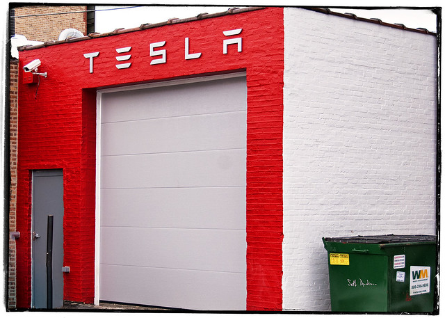 Tesla Garage on Grand Ave