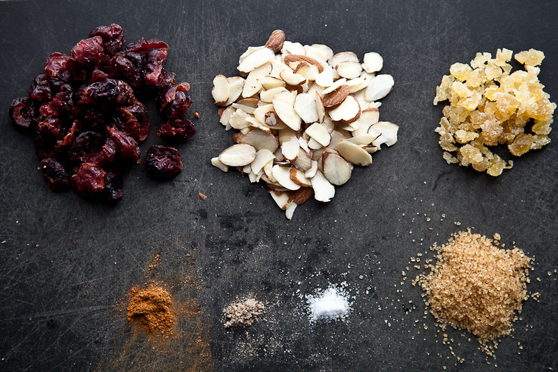 Cranberry Ginger Oatmeal Raw Ingredients