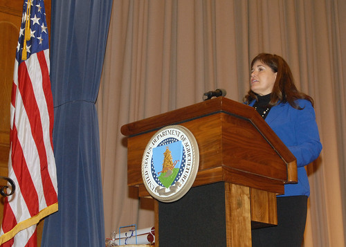 National Congress of American Indians (NCAI) Executive Director Jacqueline Pata is the keynote speaker at USDA's Native American Heritage Month Observance in the Jefferson Auditorium at the USDA South Building in Washington, D.C. on Tuesday, Nov. 20, 2012.