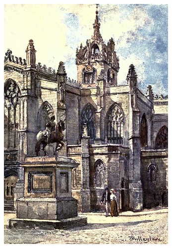 012-Iglesia de San Gil desde los juzgados-Edinburgh, painted by John Fulleylove- 1904