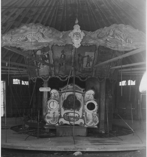 Shelburne Museum's Dentzel carousel being taken down c. 1950