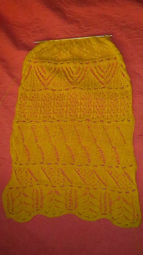 yellow advent scarf wip