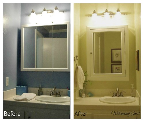Hall Bathroom, before and after picture