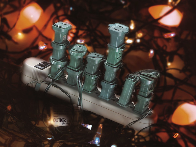 Holiday fire safety - Power strip overloaded | Holiday Light ...