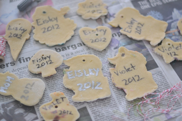 Names & dates on our salt dough ornaments