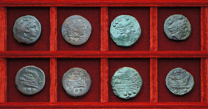 RRC 097 L Luceria bronzes (3) Ahala collection, coins of the Roman Republic