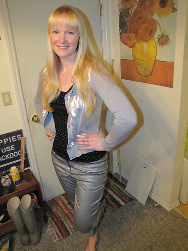 silver holiday outfit