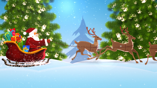 Merry Christmas & Santa Claus' sleigh - 2
