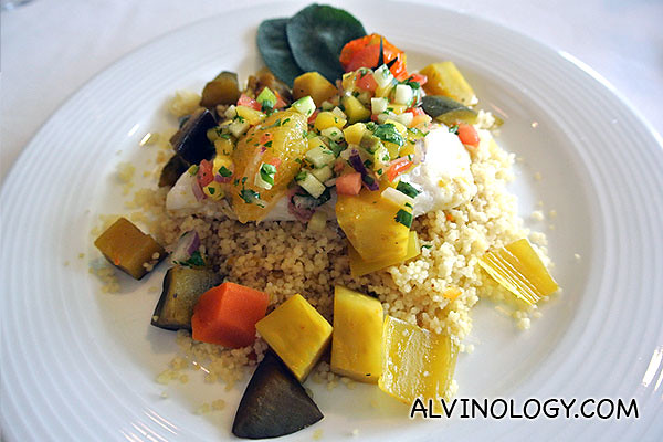 I had this - grilled fish with couscous and veggies 