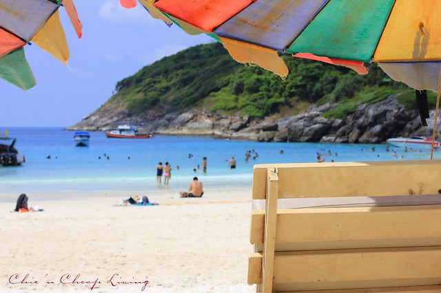 Raya Island beach umbrellas view by Chic n Cheap Living