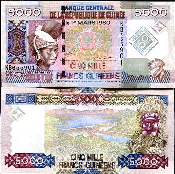 5000 Frankov Guinea 2010, pamätné vydanie