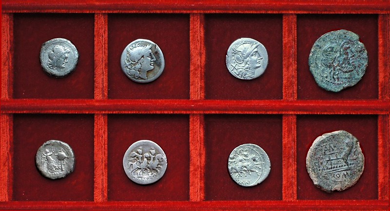 RRC 133 TAMP Baebia victoriatus, denarii, semis, bronzes, Ahala collection, coins of the Roman Republic