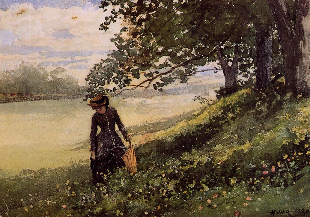 Young Woman with a Parasol by Winslow Homer, 1880