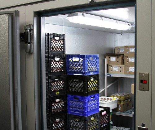A new walk-in cooler, funded partially by USDA Rural Development, helps the Tracy School District serve more local foods at school lunches.