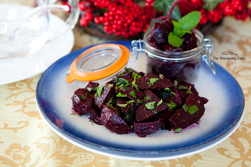 Roasted beets with toasted cumin and mint