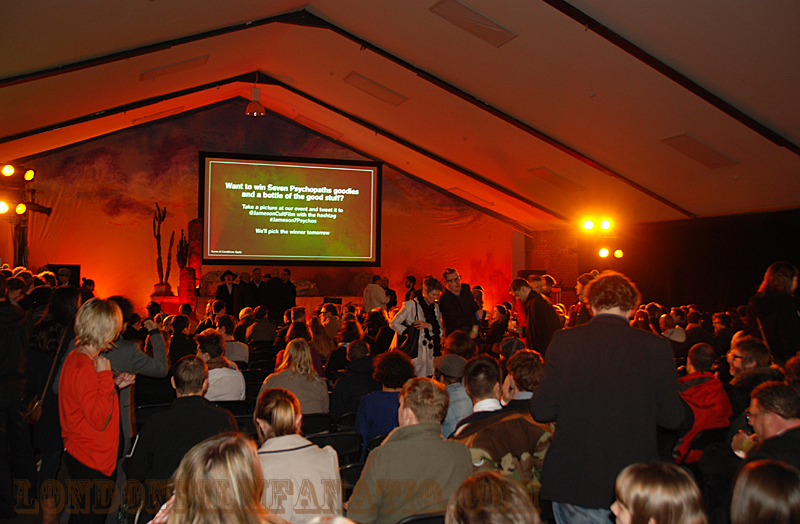 The audience settles in at the Jameson Cult Film Club's Seven Psychopaths premiere 27 November 2012