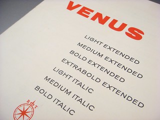 Venus type specimen booklet