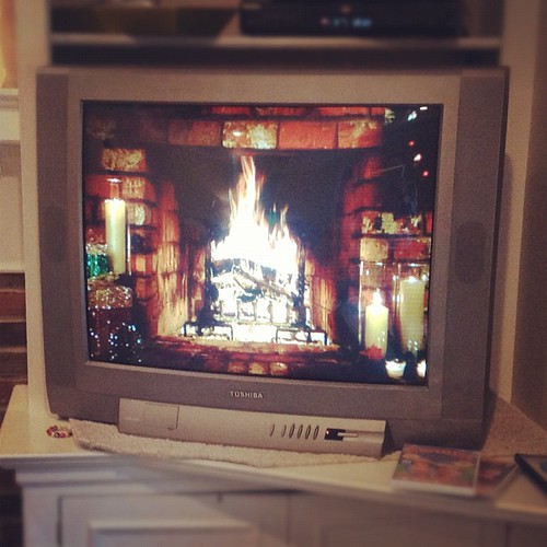 It's officially the Christmas season when the Christmas Fireplace is on a continuous loop.