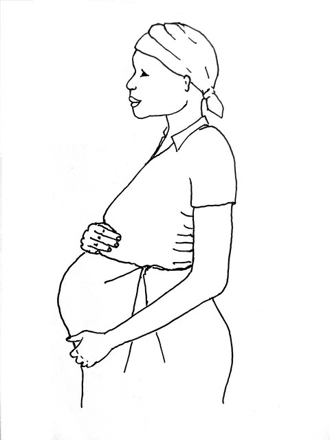 Drawing Of A Pregnant Woman 15