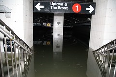 Station de métro de New York endommagés par l'eau de mer d'inondation lors de l'ouragan de sable