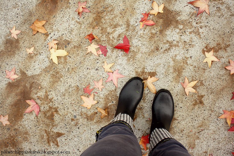 boots and leaves