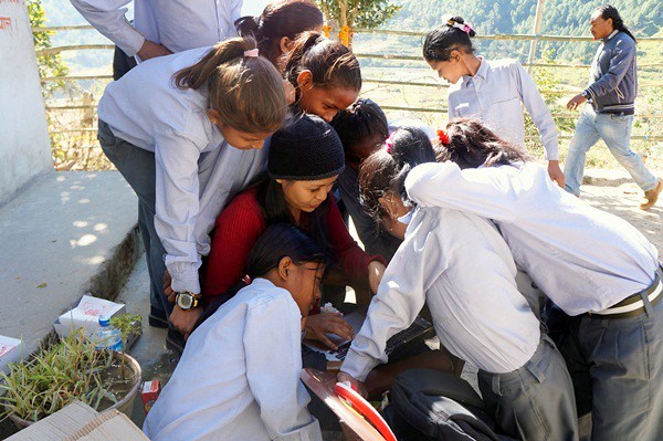 the students of Chandi Devi Primary School - air asia x CSR One laptop one child program - Kathmandu Nepal