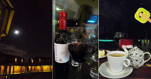 malbec and tea at Villa Mansa Wine Hotel