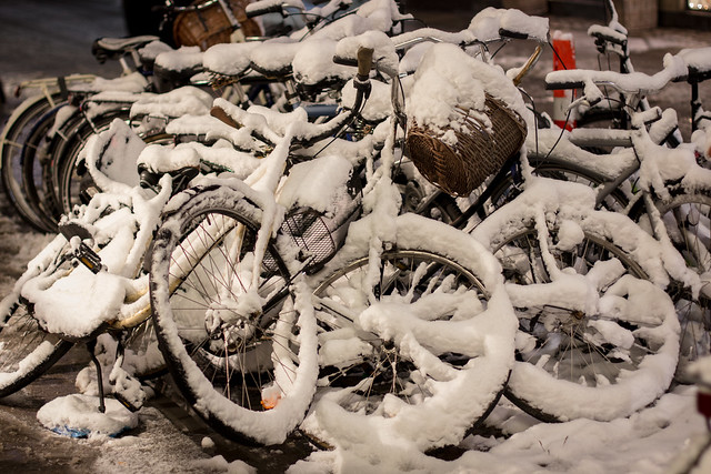 Piled Bikes in Snow